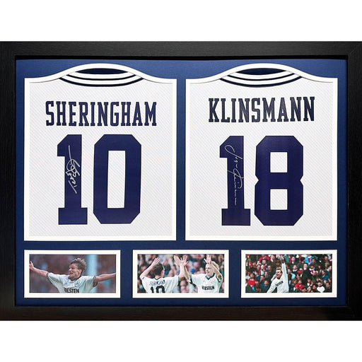 Tottenham Hotspur FC 1994 Klinsmann & Sheringham Signed Shirts (Dual Framed) - Excellent Pick