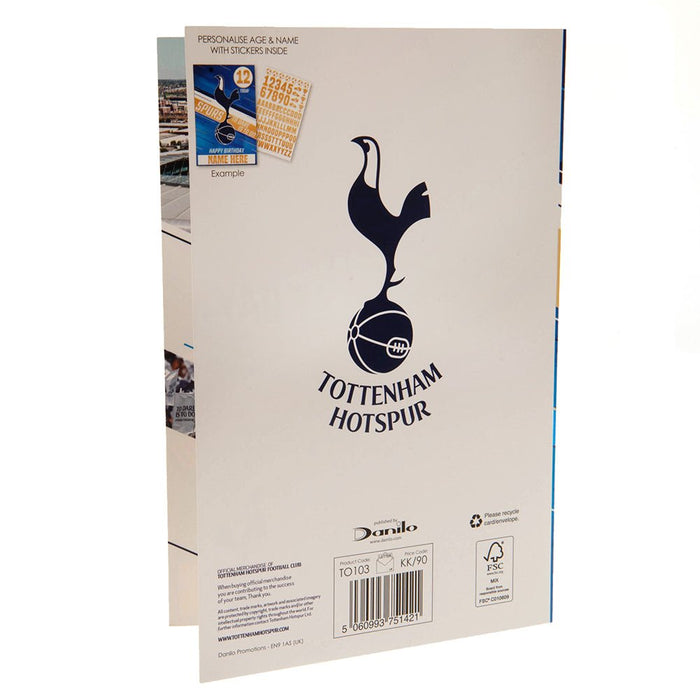 Tottenham Hotspur FC Birthday Card With Stickers - Excellent Pick