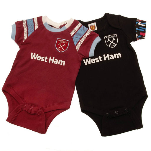 West Ham United FC 2 Pack Bodysuit 12-18 Mths ST - Excellent Pick