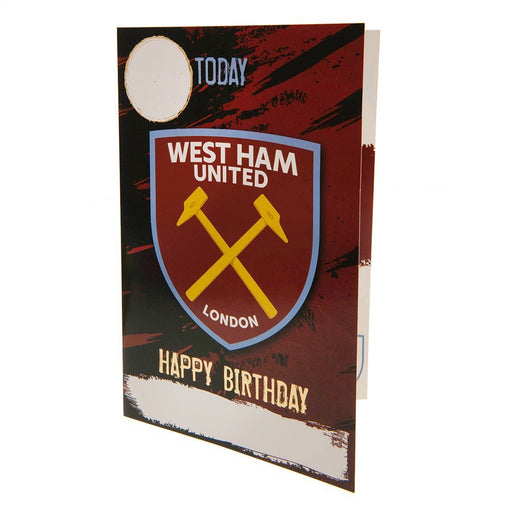 West Ham United FC Birthday Card With Stickers - Excellent Pick